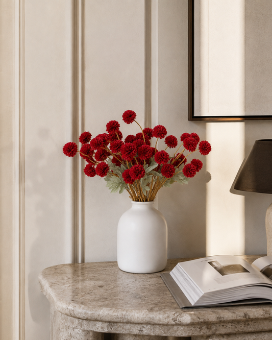 Kiku Zijden Bloemen - Burgundy