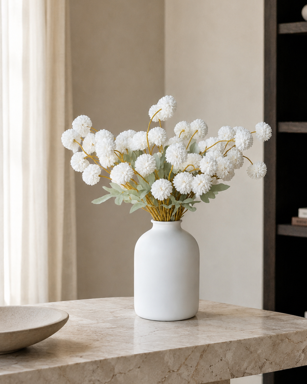Kiku Zijden Bloemen - Wit